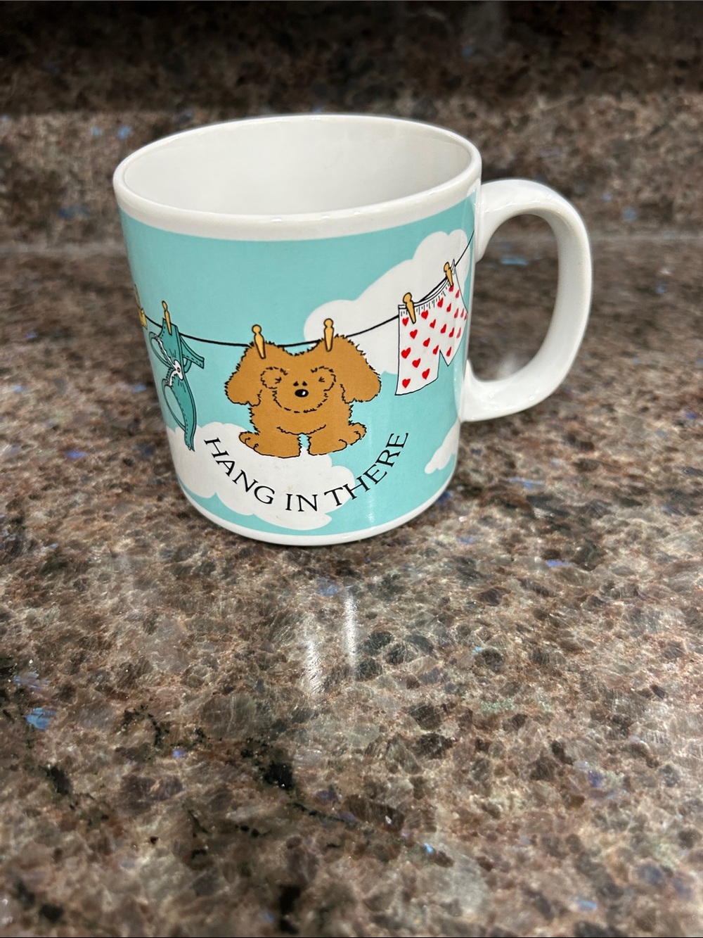 Hang In There Blue Ceramic Mug